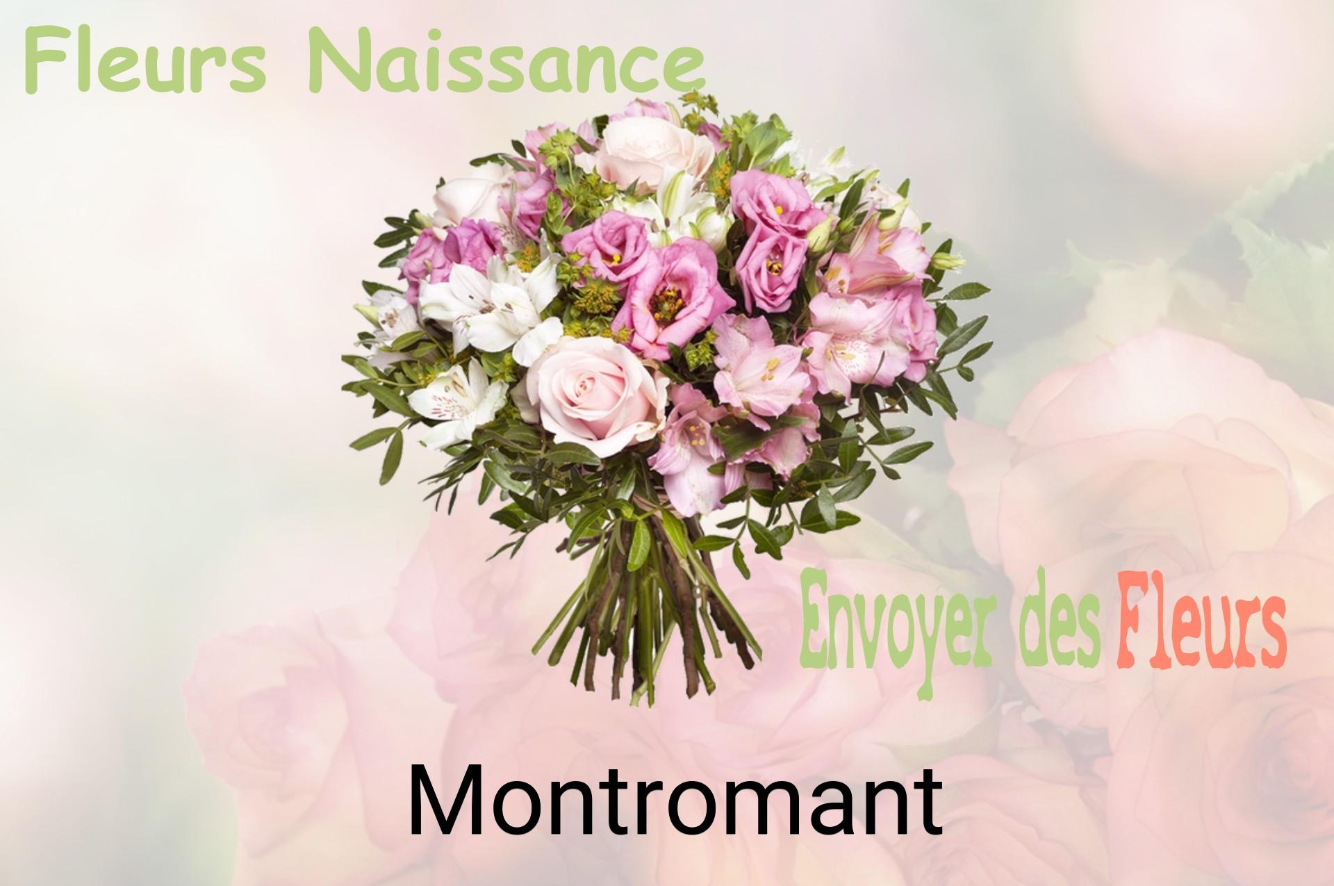 Bouquet de fleurs de naissance livré à Montromant