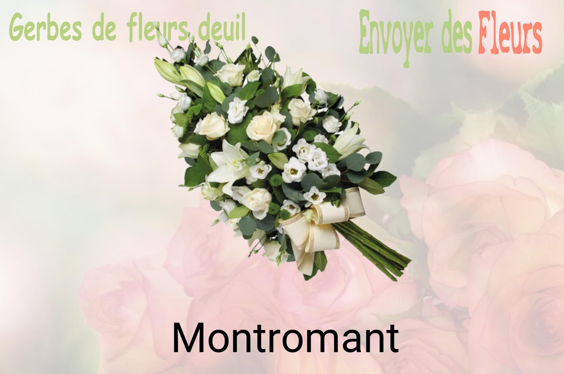 Gerbe de fleurs de deuil livrée à Montromant